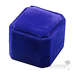 Blue velvet gift box for rings 4.9 x 5.4 cm