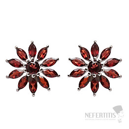 Silver earrings with cut garnets Ag 925 0012889 GT