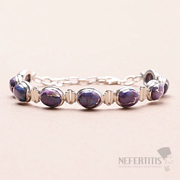 Turquoise purple bracelet silver Ag 925 Y7932