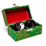 Zdravotní čínské meditační kuličky proti stresu Yin Yang black ozdobné 4 cm