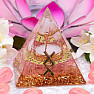 Orgonit pyramida s růženínem Runa Inguz